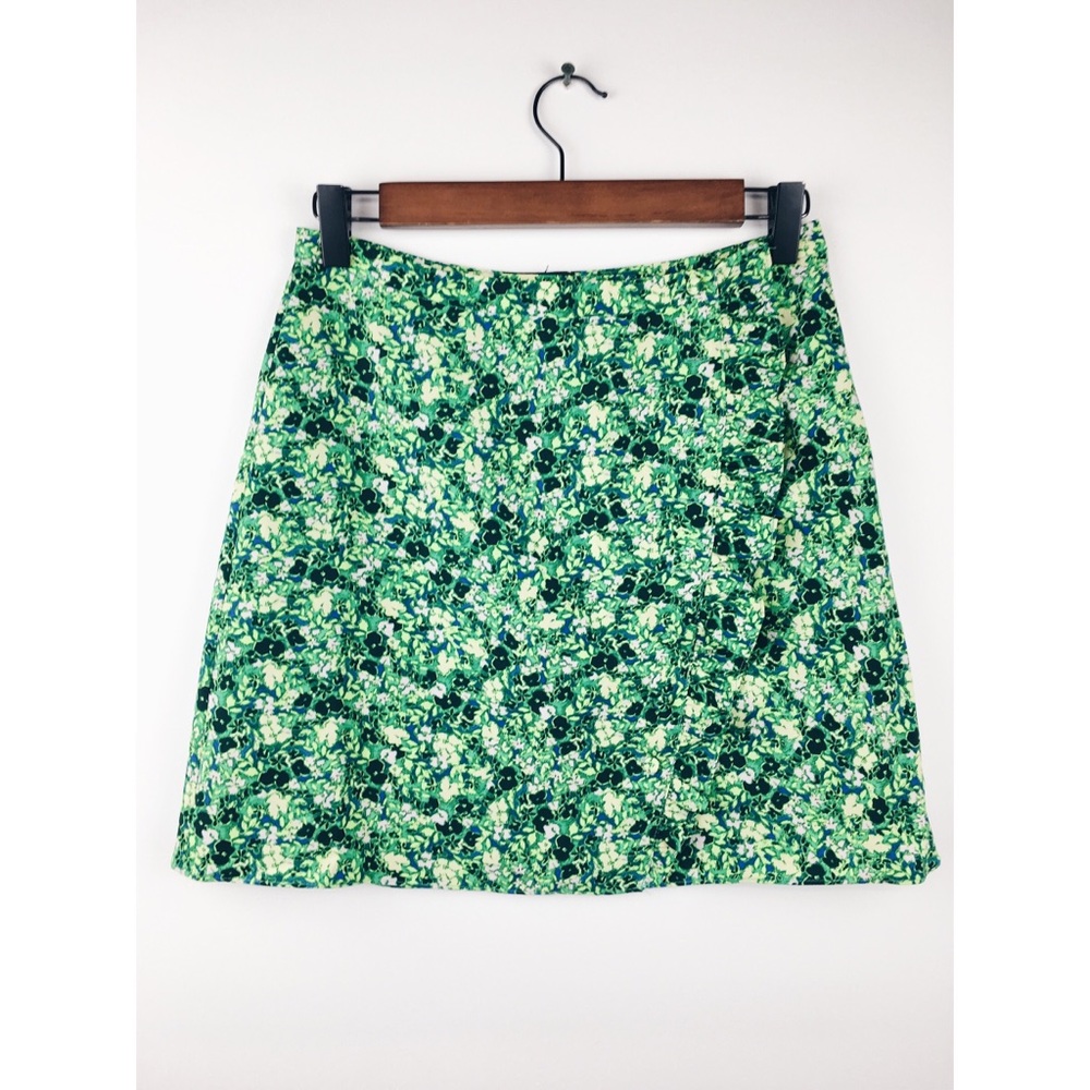 🌻 Topshop Green Meadow Floral Ruffle Button Skirt - Picture 3 of 8